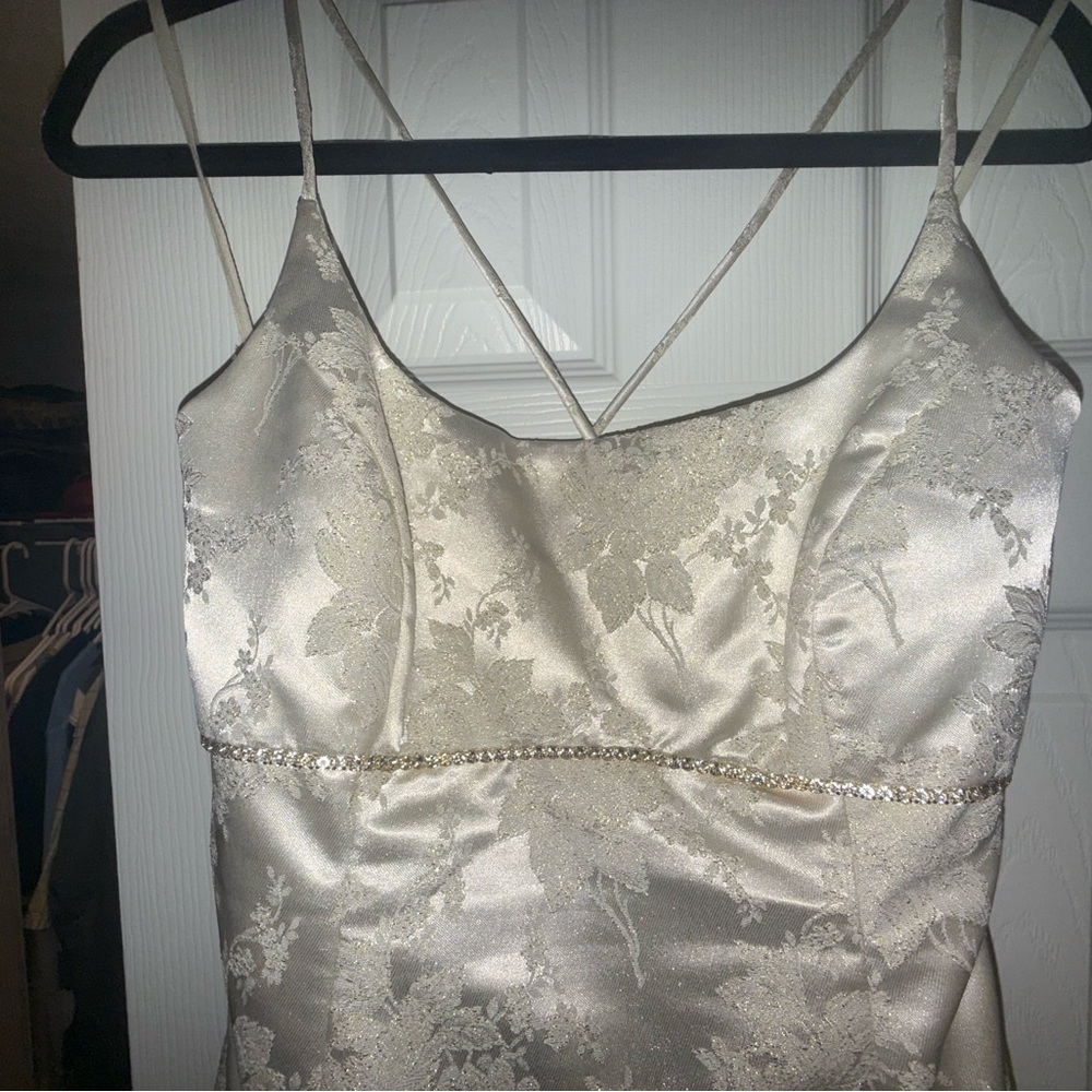 Jump gold Floral Prom Dress